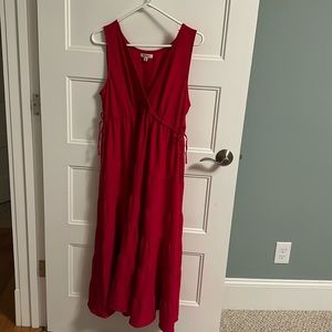 red maxi dress